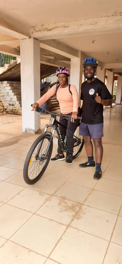 Cycling lesson in progress